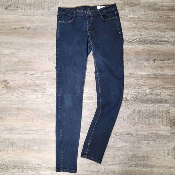 Zara TRF Dark-Wash Super Skinny Sculpt Jeans Size 8 - Picture 1 of 7